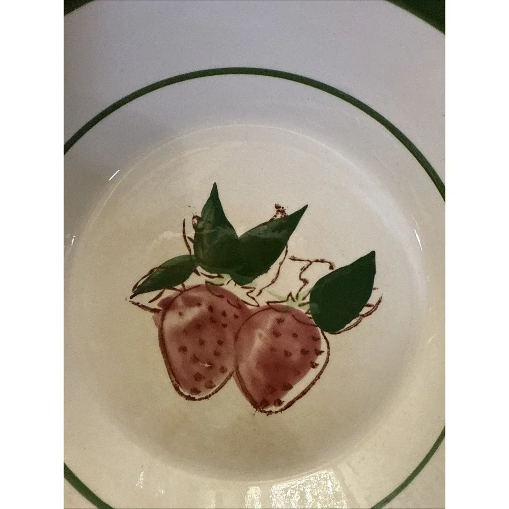 Vintage  70s Strawberry & Green Ceramic B & E Sales Company -‎ Made in Korea